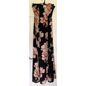 Roe + May Maxi Dress Strapless Floral Size S